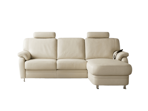 Colțar din Piele Naturală, Bej, 220x160 cm, cu Relax Electric - Polinova