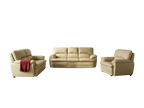 Set Canapele și Fotoliu 3+2+1, Piele Naturală, Bej (Import Germania)