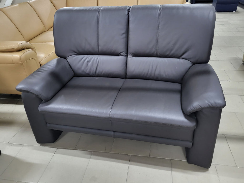 Canapea 2 locuri ergonomică din piele naturală maro închis Longlife MobiHaus
