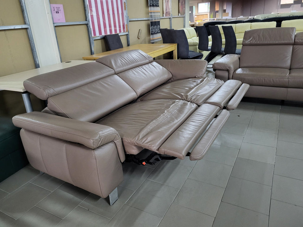 Canapea cu funcție TV-relax extinsă din piele naturală de calitate MobiHaus