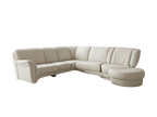 Coltar modular din Alcantara bej in showroom MobiHaus