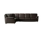 Colțar extensibil 290x190 cm din piele naturală ciocolată Polinova MobiHaus