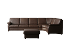 Colțar extensibil din piele naturală maro Polinova 290x190 cm - MobiHaus