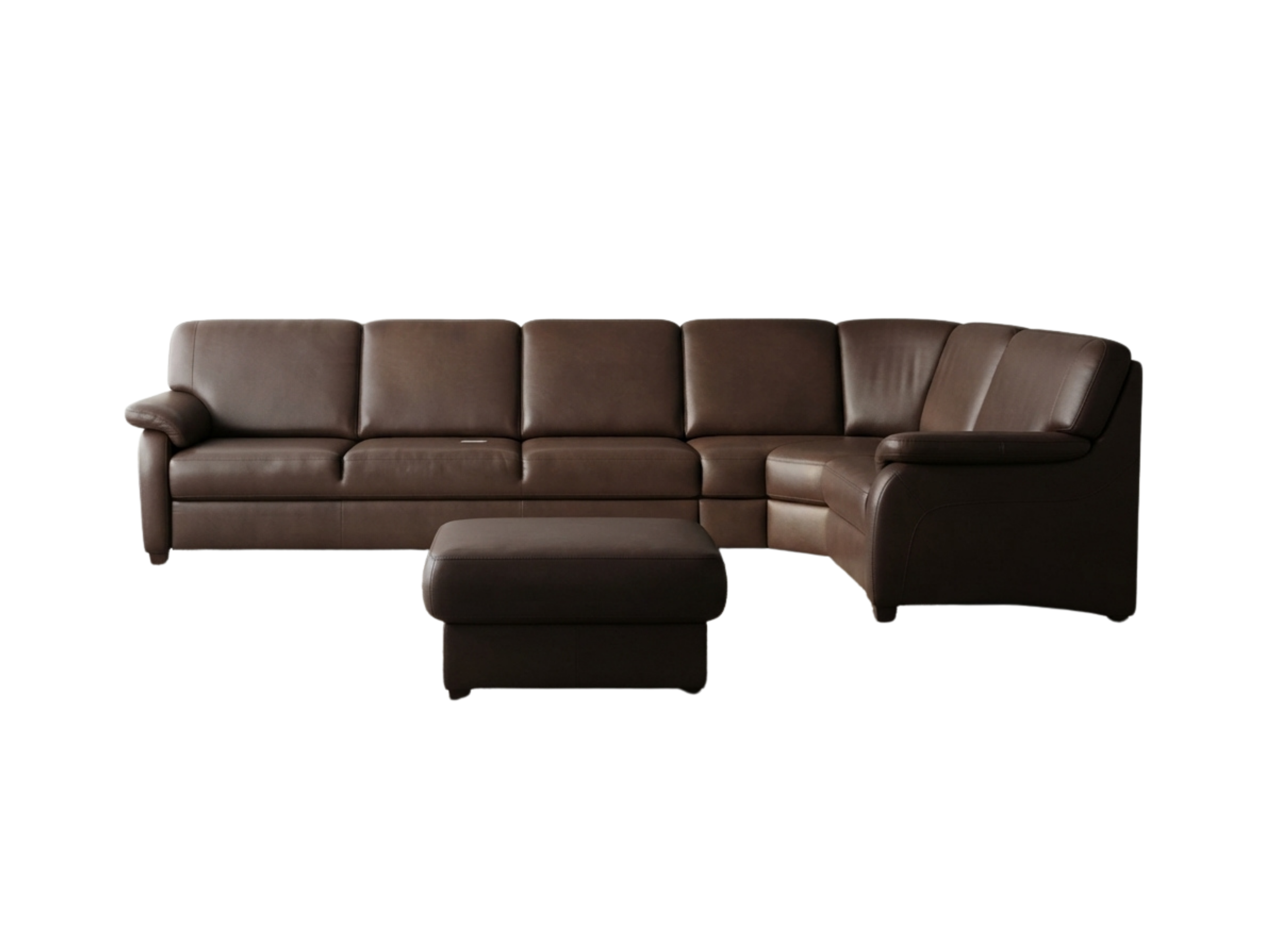 Colțar extensibil din piele naturală maro Polinova 290x190 cm - MobiHaus