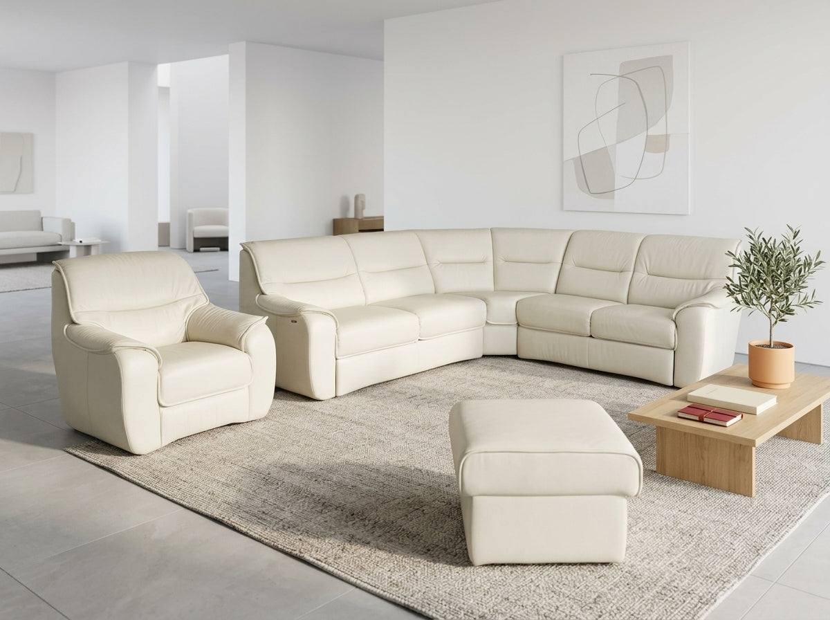 Colțar piele naturală 6 locuri dimensiuni 250x270 cm MobiHaus