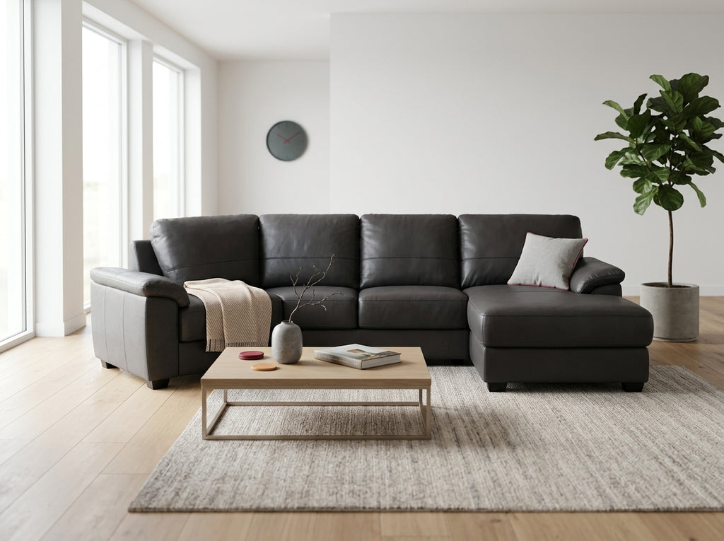 Colțar din piele naturală dimensiuni 260x210 cm