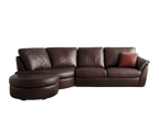 Colțar piele naturală maro Natuzzi 290x140 cm