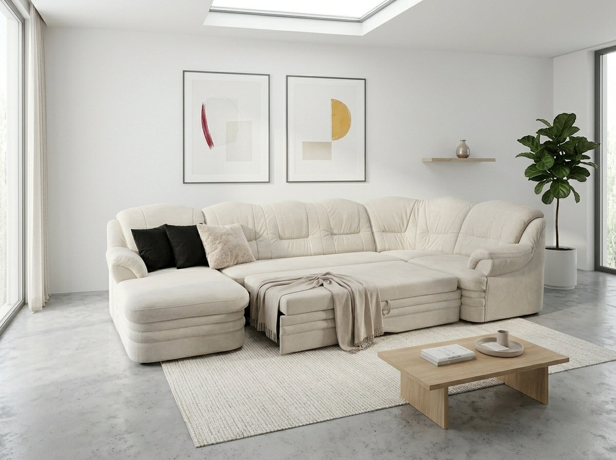 Colțar nou pentru living din microfibră premium MobiHaus
