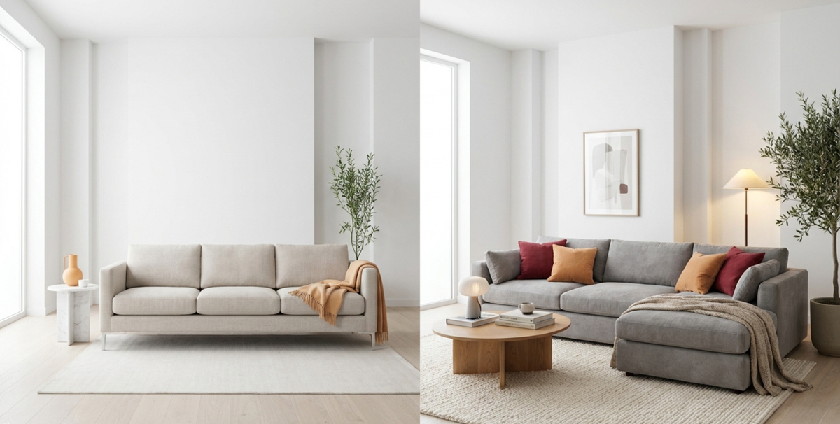 Colțar și canapea din Germania în living modern – comparație pentru alegere în Chișinău MobiHaus