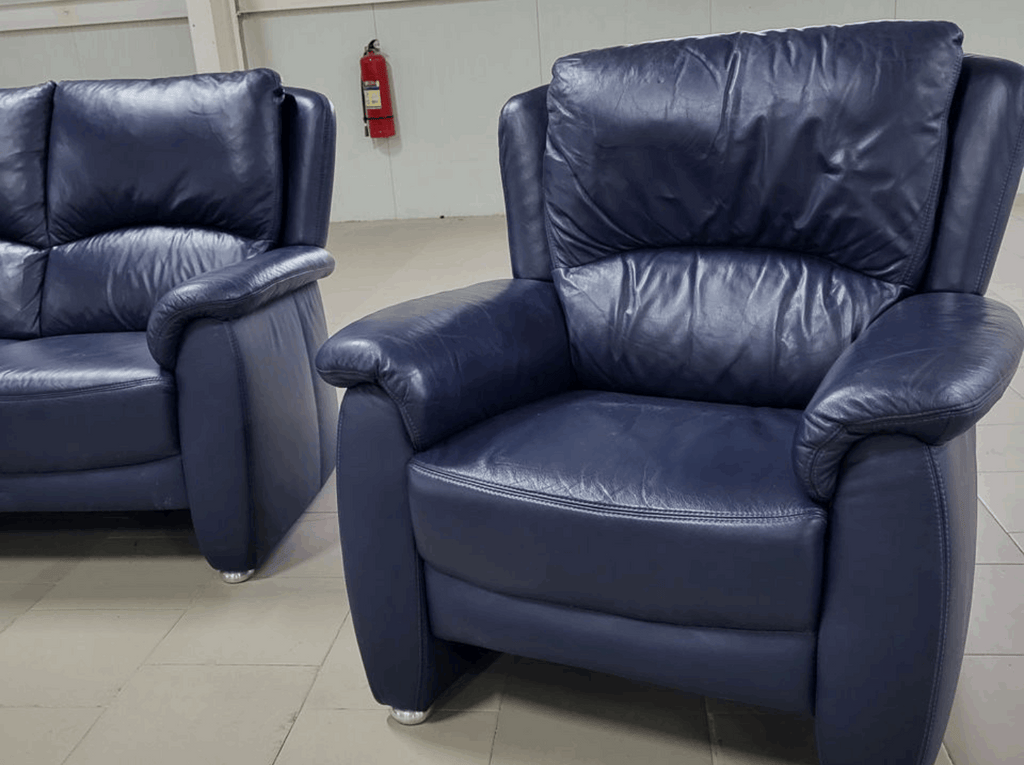 Fotoliu ergonomic din piele naturală lățime 90 cm MobiHaus
