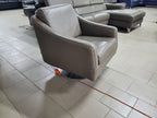 Fotoliu modern din piele naturală gri cu spătar confortabil MobiHaus