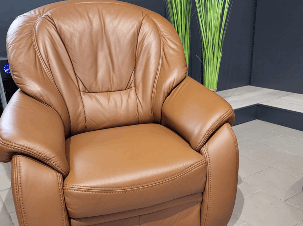 Fotoliu premium piele naturală maro LongLife