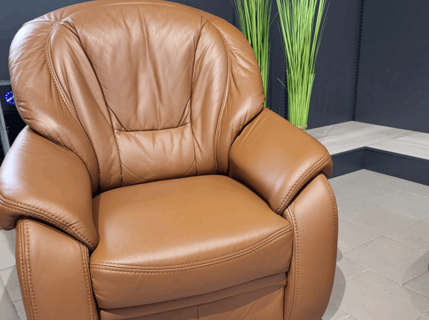 Fotoliu premium piele naturală maro LongLife