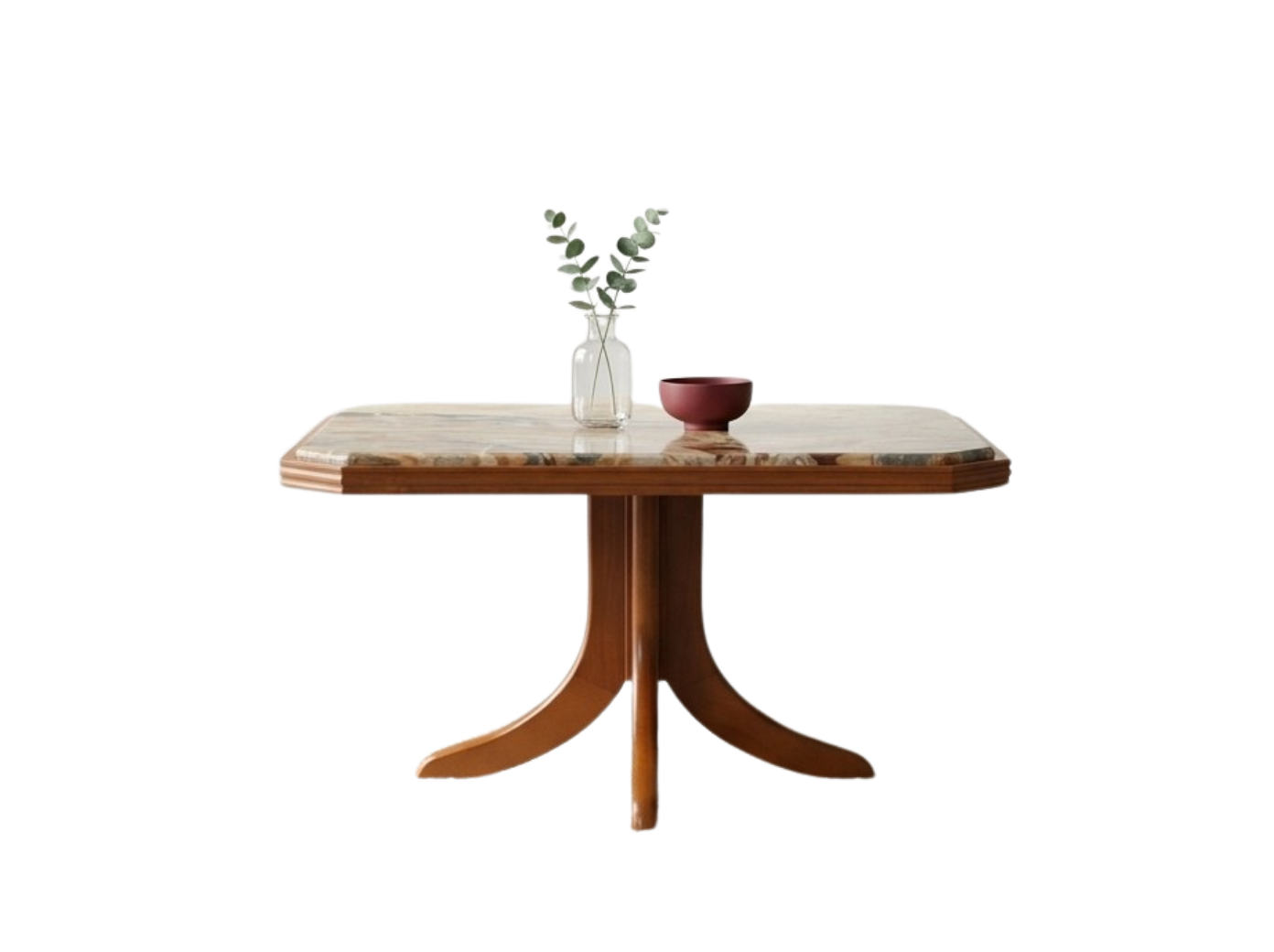 Măsuță de cafea cu blat din marmură naturală și structură din lemn | MobiHaus