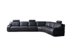 MEGA colțar fix 350x300 cm din piele naturală neagră Italsofa MobiHaus