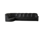 Mega colțar modular din piele naturală neagră 380x210 cm Longlife MobiHaus