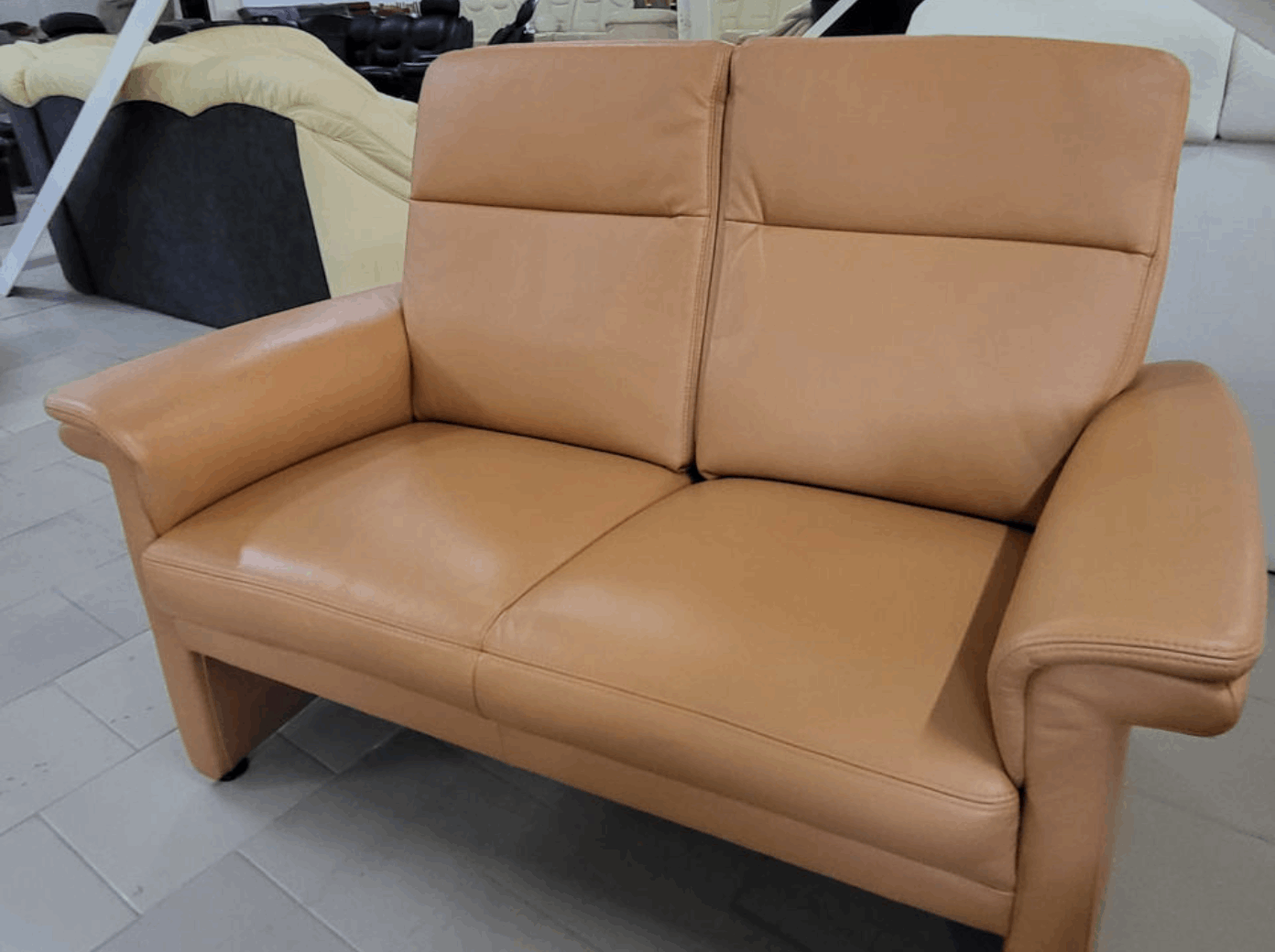 Mobilier living import Germania piele naturală maro