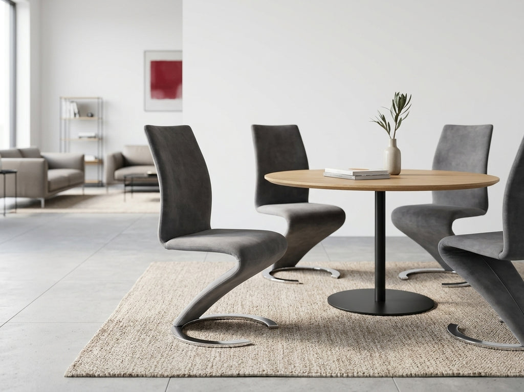 Scaun de dining cu cadru metalic tip Z