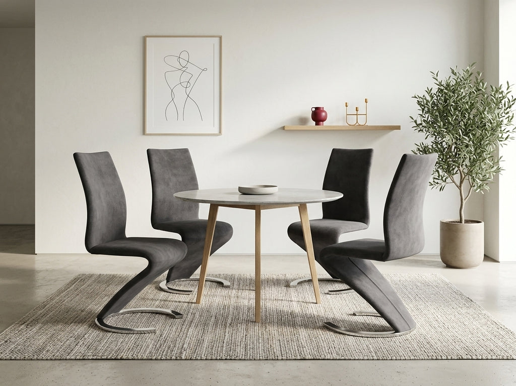 Scaun gri cu șezut moale și ergonomic