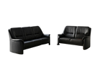Set 2 canapele din piele naturală neagră Elastoform MobiHaus