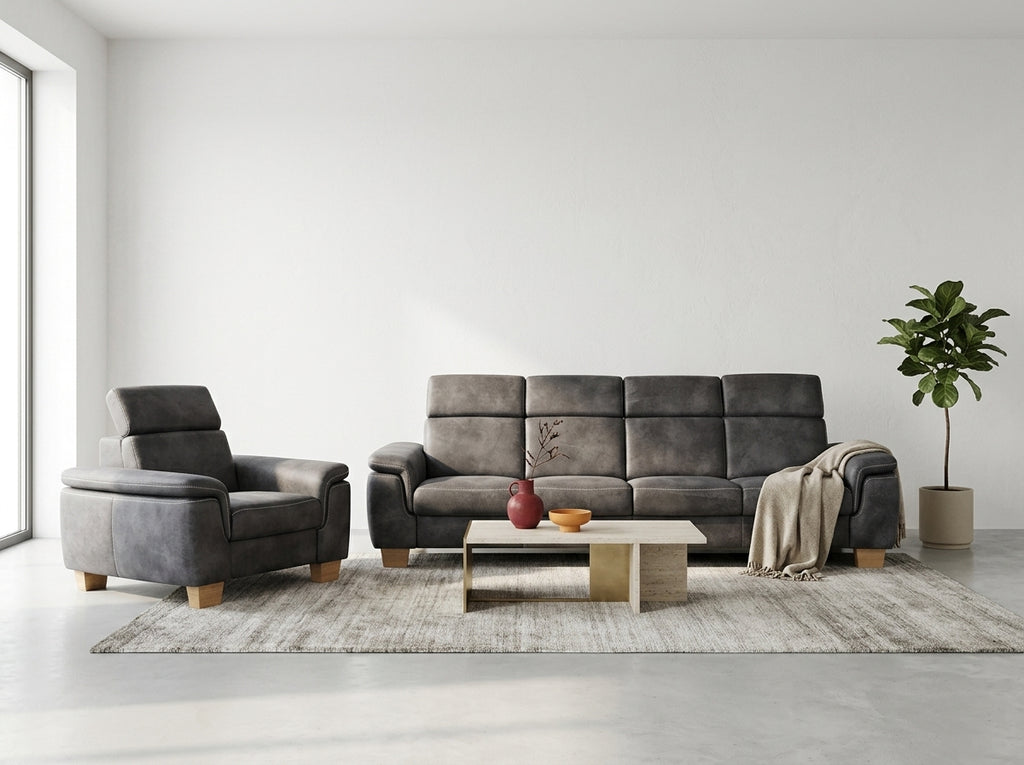 Mobilier living nou 4+1 gri antracit calitate superioară Germania
