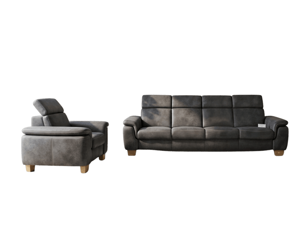 Set mobilier living 4+1 gri antracit canapea și fotoliu Germania