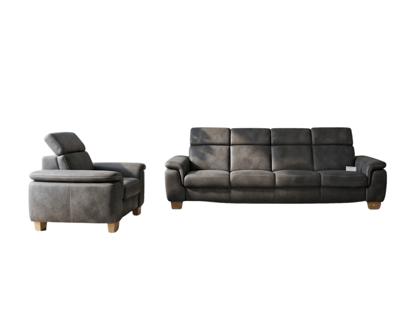 Set mobilier living 4+1 gri antracit canapea și fotoliu Germania