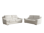 Set canapele 3+2 din piele naturală albă