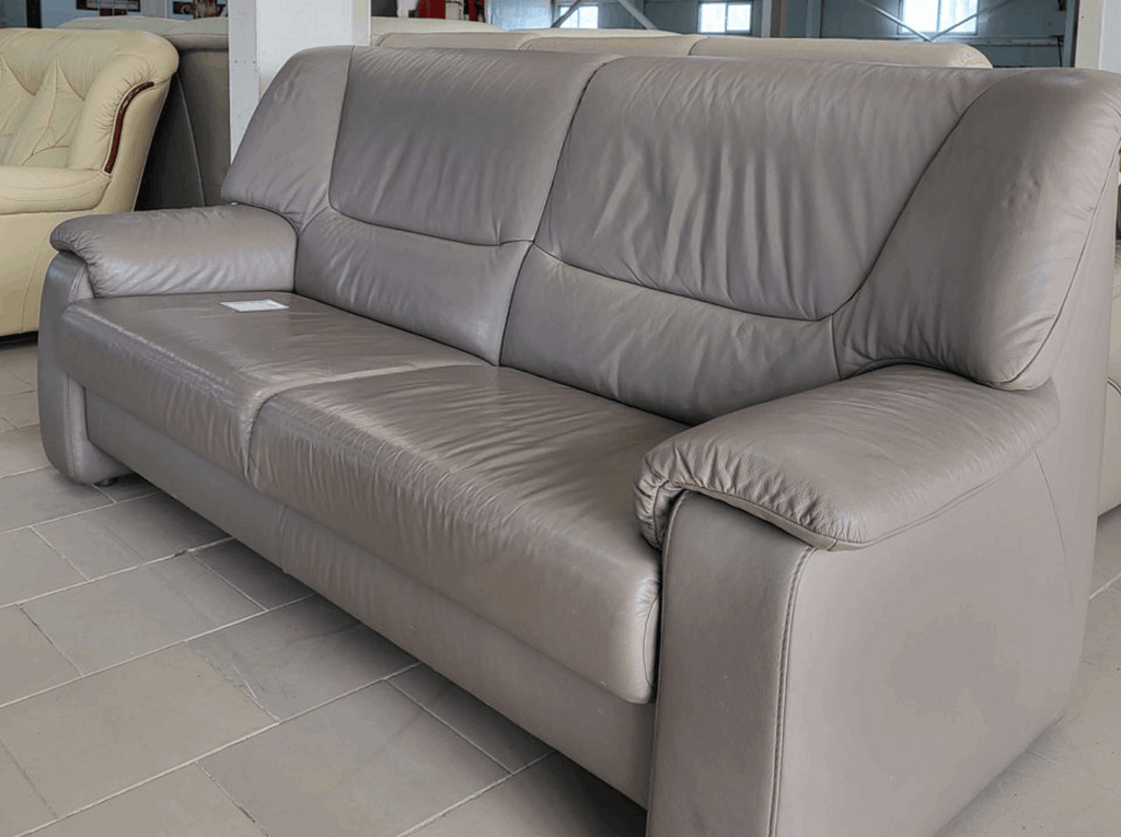 Set canapele fixe din piele naturală culoare maro