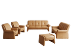 Set canapele 3+2+1+1 piele naturală maro Elastoform