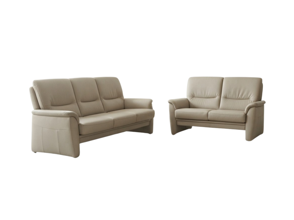 Set două canapele din piele naturală bej 3+2 locuri Himolla MobiHaus