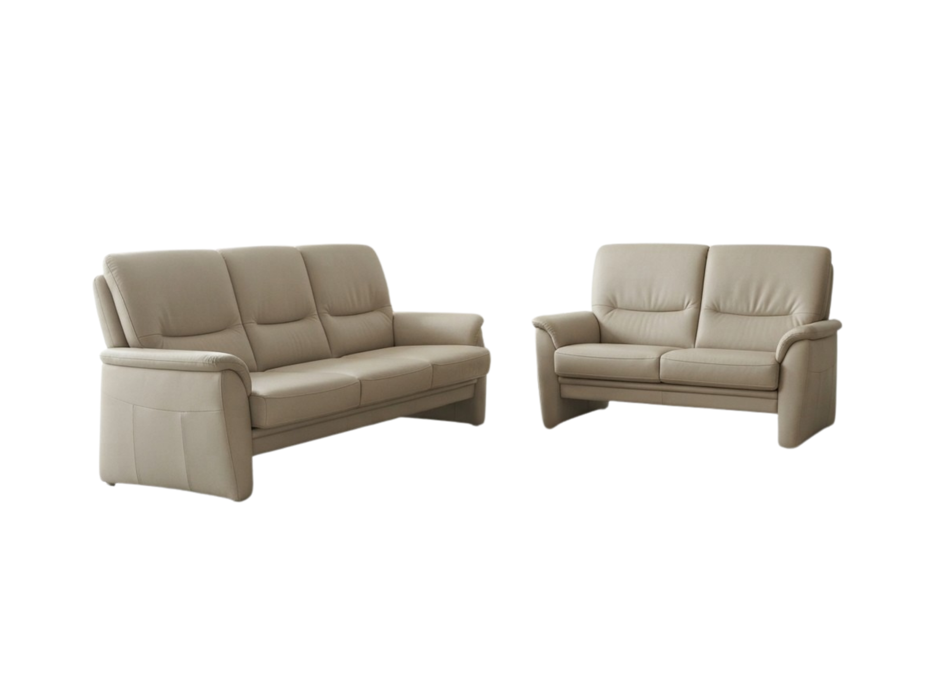 Set două canapele din piele naturală bej 3+2 locuri Himolla MobiHaus