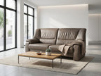 Set mobilier living premium piele naturală maro taupe