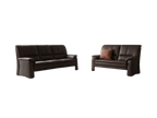 Set mobilă moale 3+2 din piele naturală maro închis Longlife Germania MobiHaus
