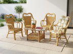 Mobilier de exterior din ratan de culoare miere deschis rezistent și elegant MobiHaus