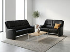 Canapele clasice din piele de înaltă calitate în showroom MobiHaus
