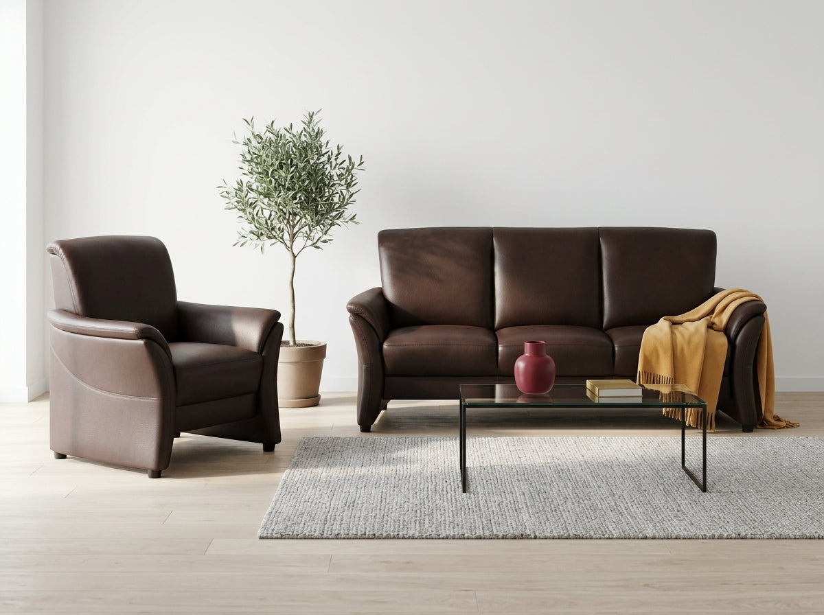 Set mobilier living piele naturală import Germania