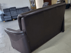 Vedere spate canapea piele naturală maro finisaj premium